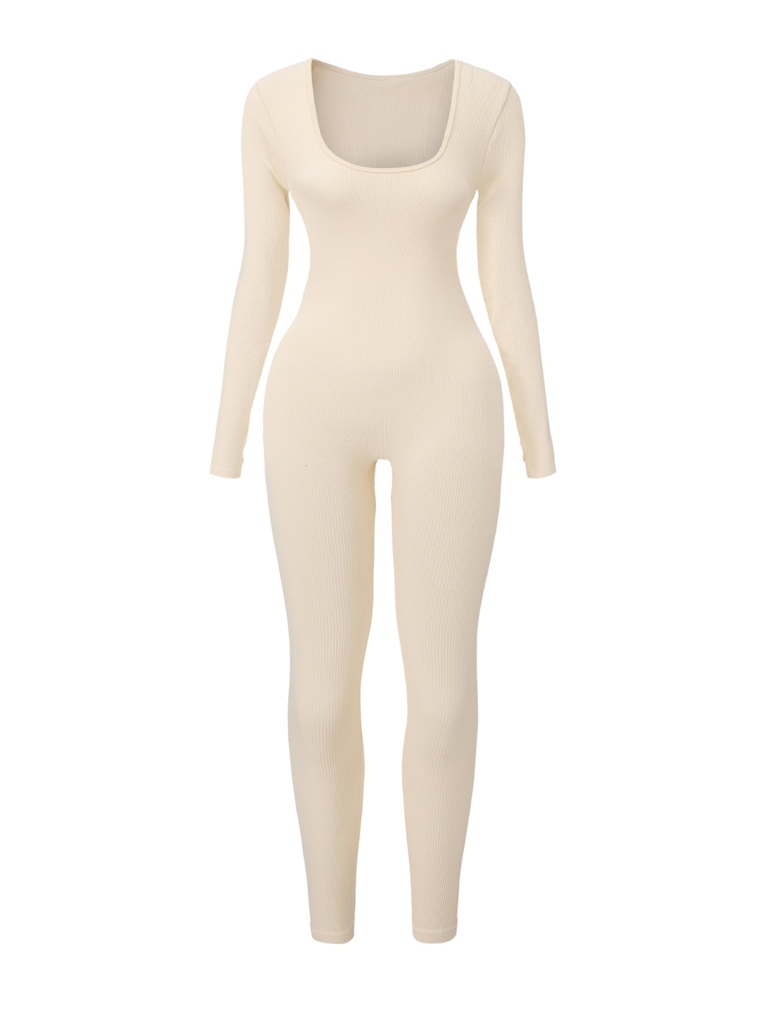 Ribbed Square Neck Jumpsuit