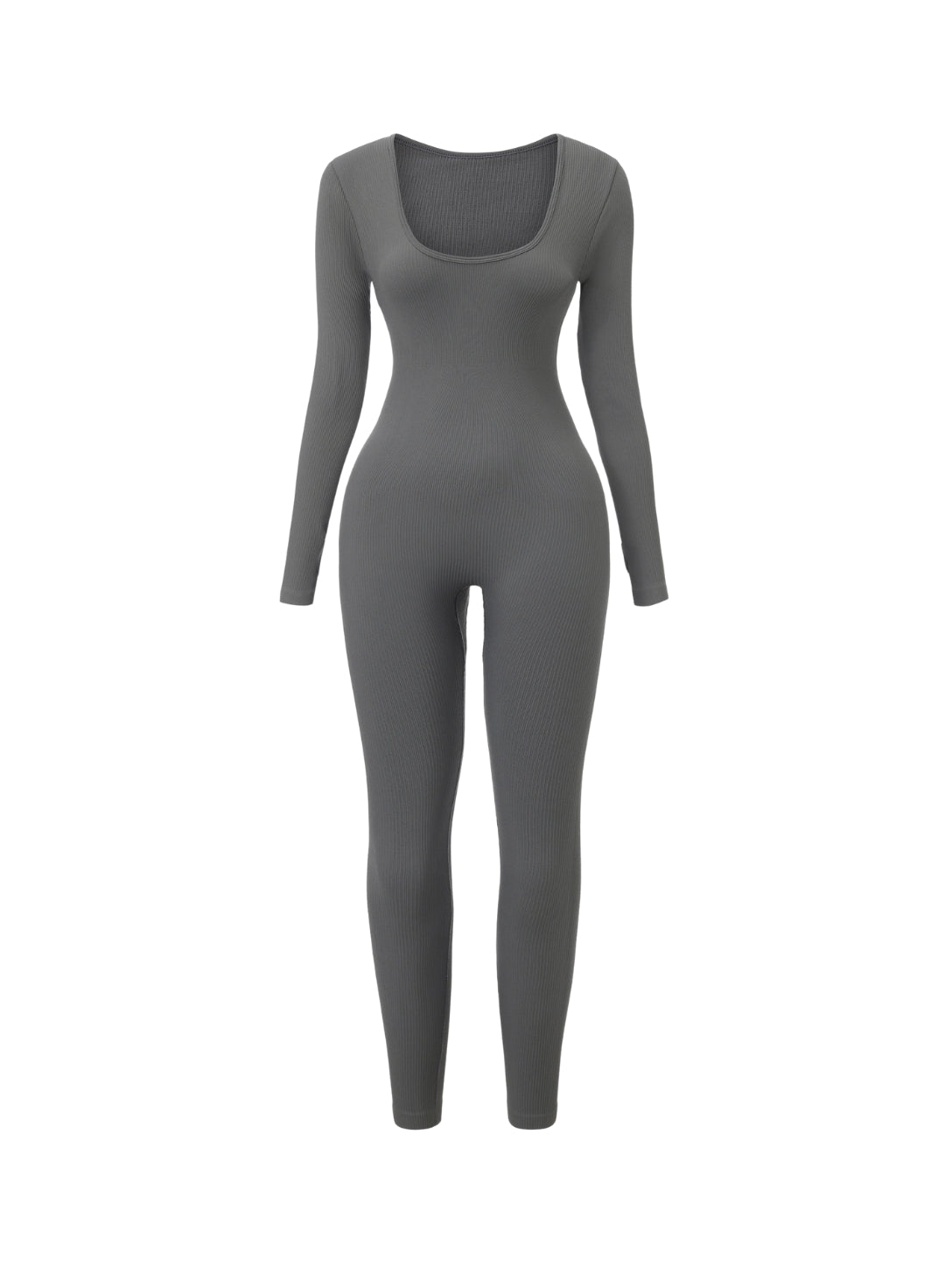 Ribbed Square Neck Jumpsuit