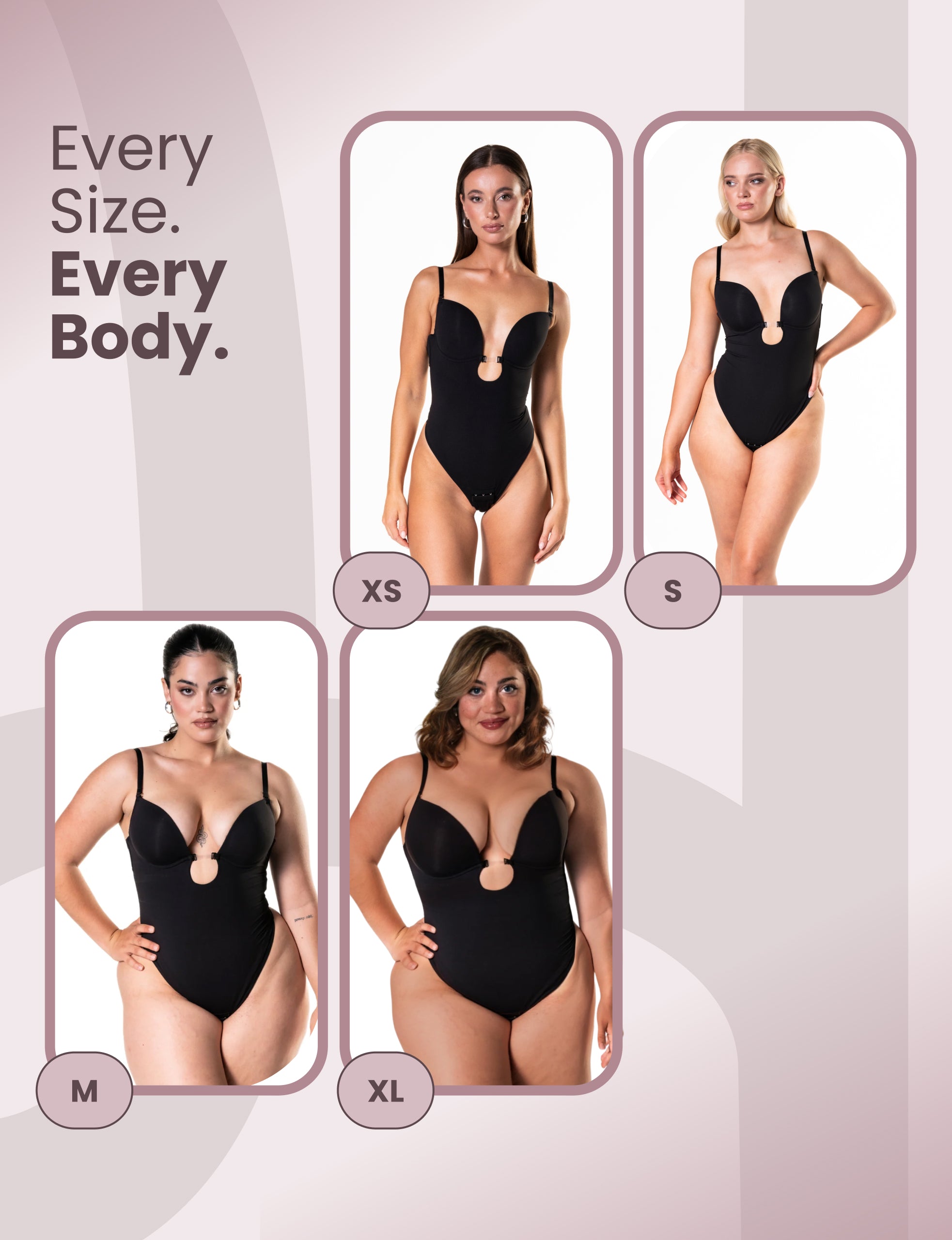 Body modelador de cintura alta com decote profundo